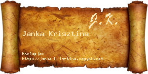 Janka Krisztina névjegykártya